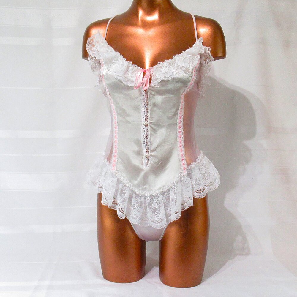 Vintage Duet Satin Sissy Babydoll Top L